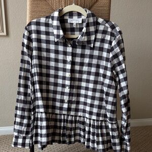 THE GREAT. Black and white Checkered blouse